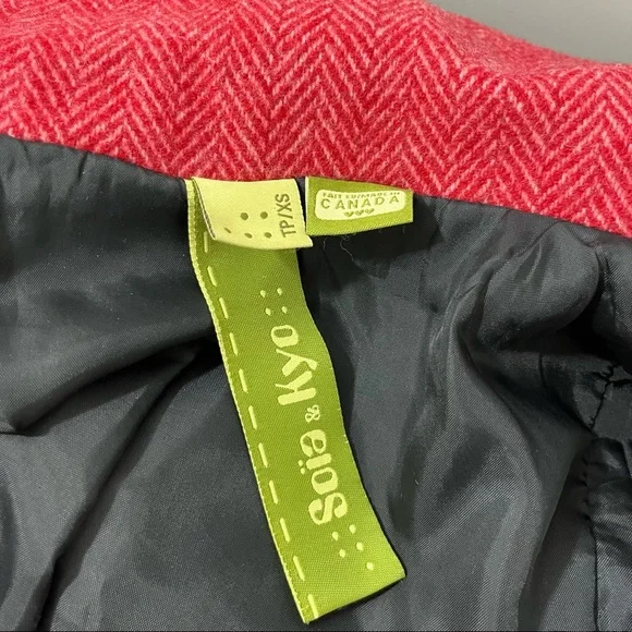 Soia & Kyo red wool coat size XS - Picture 3 of 6